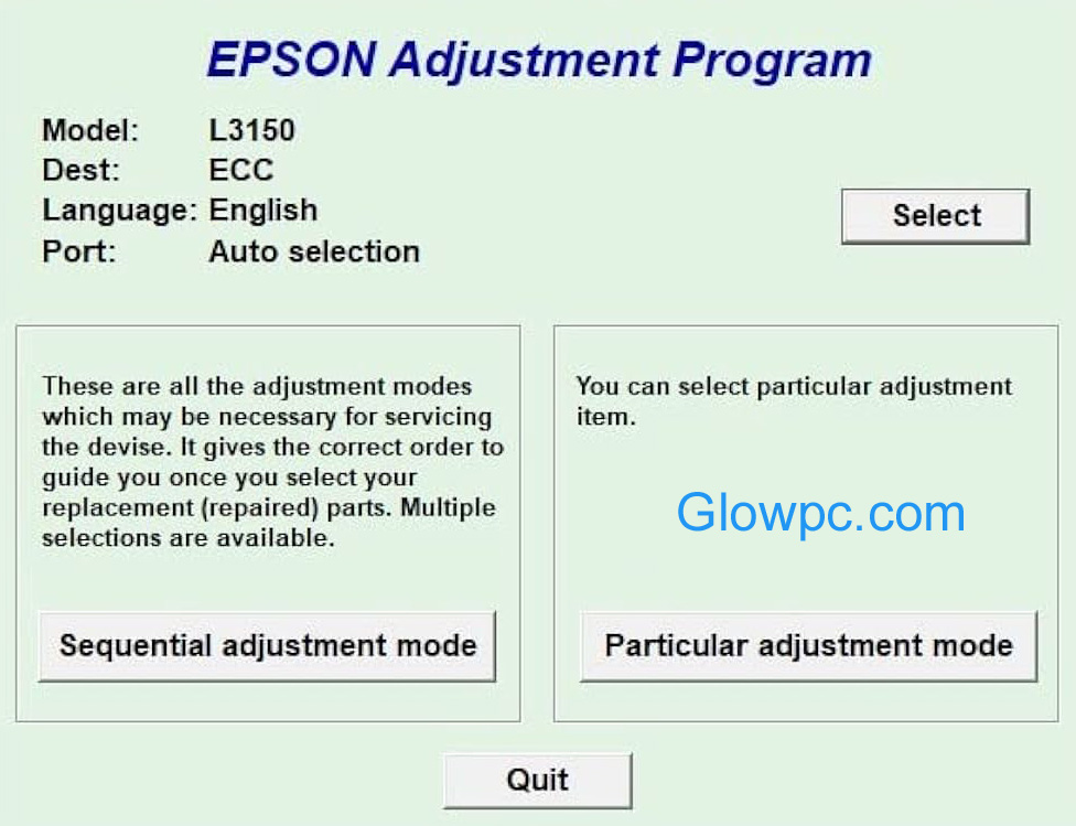 Epson-L3150-Restter-program-Adjustment